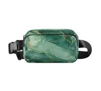 Bum Bag Waist Fanny Pack for Men Women Green Gold Marble Textures Belt Bag Bumbag for Dog Walking Running Cycling Hiking Travel Workout with Adjustable Strap