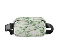 Bum Bag Waist Fanny Pack for Men Women Green Leaves Branches Belt Bag Bumbag for Dog Walking Running Cycling Hiking Travel Workout with Adjustable Strap