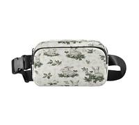 Bum Bag Waist Fanny Pack for Men Women Green Leaves Rabbit Belt Bag Bumbag for Dog Walking Running Cycling Hiking Travel Workout with Adjustable Strap