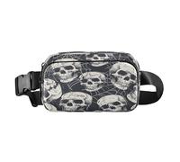 Bum Bag Waist Fanny Pack for Men Women Halloween Human Skulls Spider Web Belt Bag Bumbag for Dog Walking Running Cycling Hiking Travel Workout with Adjustable Strap