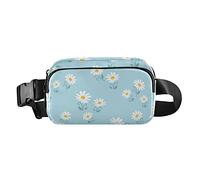 Bum Bag Waist Fanny Pack for Men Women Little Daisy Flower Blue Belt Bag Bumbag for Dog Walking Running Cycling Hiking Travel Workout with Adjustable Strap