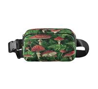 Bum Bag Waist Fanny Pack for Men Women Mushroom Green Plants Belt Bag Bumbag for Dog Walking Running Cycling Hiking Travel Workout with Adjustable Strap