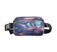 Bum Bag Waist Fanny Pack for Men Women Watercolor Blue Butterfly Flower Belt Bag Bumbag for Dog Walking Running Cycling Hiking Travel Workout with Adjustable Strap