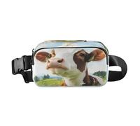 Bum Bag Waist Fanny Pack for Men Women Watercolor Lovely Cow Belt Bag Bumbag for Dog Walking Running Cycling Hiking Travel Workout with Adjustable Strap