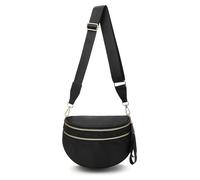Bum Bags for Women Crossbody, Crossbody Bags for Women with Multi-Compartment & Adjustable Straps, Lightweight & Spacious Crossbody Purses for Travel, Gym & Moms（Midnight Black）-No Bottles Included