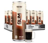 BUM Sugar-Free Energy Drink, Root Beer - Lightly Carbonated & No Artificial Colors, Natural Caffeine & Citicoline for Energy & Focus, Brain Boost & Workout Sports Beverage - 12 oz, Pack of 12