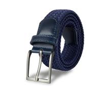 BUMA Men's Stretch Woven Braided Belt 1 3/8 for Golf and Casual, Blue - Blue, 32 - 34 (Waist Adjustable )