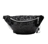 Bumbag for Women Women Sequin Fanny Pack Fashion Female Waist Bag Chest Pouch Shoulder Bag Glitter Bum Belts Bags Waist Packs(Black)