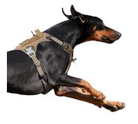 BUMBIN Tactical Dog Harness for Large Dogs No Pull, Famous TIK Tok No Pull Dog Harness, Fit Smart Reflective Pet Walking Harness for Training, Adjustable Dog Vest Harness with Handle Brown XL