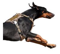 BUMBIN Tactical Dog Harness for Large Medium Small Dogs, Adjustable Dog Vest Harness with Handle, No Pulling Front Leash Clip, Fit Smart Reflective Pet Walking Harness for Training