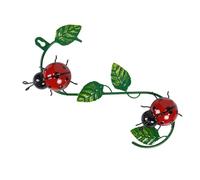 Bumbl Bee Wall Art Hanging | Wall Metal Lea-f Ladybug | 3-D Bee/Ladybugs Sculptures Outdoor | Ladybug Wall Hanging Ornament Decorations for Outdoor Living Room Bedroom Garden Porch Patio Fence Balcony