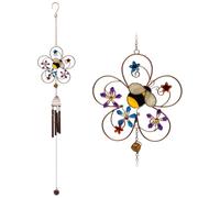 Bumble Bee 75cm Metal Wind Chime Suncatcher Hanging Garden Ornament