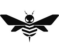 Bumble Bee 8" Wide Autobots Transformers Bumblebee Logo Die Cut Decal - Black Color