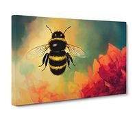 Bumble Bee Art Canvas Print | Gallery Wrapped 30mm Frame Wall Art | 30x20 inches | Ready to Hang | Contemporary Animals Picture | Living Room Bedroom Lounge Office