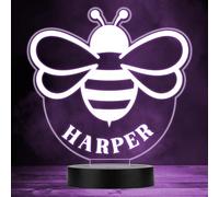 Bumble Bee Bug Insect Colour Changing Personalised Gift LED Lamp Night Light | Personalised Gift For Home, Lamp Room Décor | Kids & Adults Night Lights With Name | Personalised Gift For Bedroom |