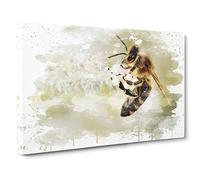 Bumble Bee Collecting Pollen (2) V3 Canvas Print | Gallery Wrapped 30mm Frame Wall Art | 30x20 inches | Ready to Hang | Contemporary Animals Picture | Living Room Bedroom Lounge Office