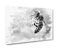 Bumble Bee Collecting Pollen Vol.2 V4 Canvas Print | Gallery Wrapped 30mm Frame Wall Art | 24x16 inches | Ready to Hang | Modern Animals Picture | Living Room Bedroom Lounge Office