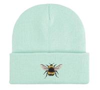 Bumble bee Embroidered Beanie hat. Bumble Bee Gift Ideas. Bee Hat. Winter Hat (UK, Alpha, One Size, Standard, Mint)