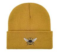 Bumble bee Embroidered Beanie hat. Bumble Bee Gift Ideas. Bee Hat. Winter Hat (UK, Alpha, One Size, Standard, Mustard Yellow)
