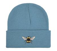 Bumble bee Embroidered Beanie hat. Bumble Bee Gift Ideas. Bee Hat. Winter Hat (UK, Alpha, One Size, Standard, Airforce Blue)