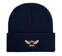 Bumble bee Embroidered Beanie hat. Bumble Bee Gift Ideas. Bee Hat. Winter Hat (UK, Alpha, One Size, Standard, Navy)