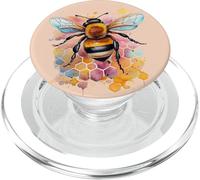 Bumble Bee Honeybee Honeycomb Colorful Insect Bees Lovers PopSockets PopGrip for MagSafe