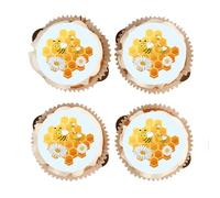 Bumble Bee Honeycomb Cupcake Toppers - Edible Vanilla Icing Decorations (Pre-cut) 2 Sizes to choose from (15 x 50mm)