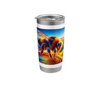 Bumble Bee in The Sunflowers Close up Stainless Steel Insulated Tumbler