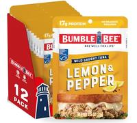Bumble Bee Lemon & Pepper Seasoned Tuna, 2.5 Ounce Pouch 12 Count by Bumble Bee