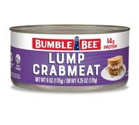 Bumble Bee Lump Crab Meat, 6 oz Can - 14g Protein & 1g Carb Per Serving - Wild Caught, Small Chunks, Drain Before Use - Packaging May Vary
