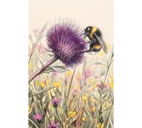 Bumble Bee On A Thistle In A Meadow Journal: a DOT GRID notebook for self-expression