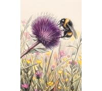 Bumble Bee On A Thistle In A Meadow Journal: a DOT GRID notebook for self-expression