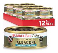 Bumble Bee Prime Fillet Solid White Albacore Tuna in Water, Very Low Sodium, 5 Ounce (Pack of 12)