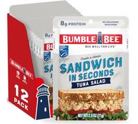 Bumble Bee Sandwich in Seconds Tuna Salad, 2.5 oz Pouches (Pack of 12) - Ready to Eat - Wild Caught Tuna Pouch - 8g Protein per Serving - Gluten Free