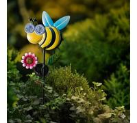 Bumble Bee Solar Powered LED Stake Light - Solar Garden Light - Animated Blinking Eyes With Cool White LEDs and Automatic Light Function - Decorative Bumble Bee Garden Stake Path Light - 78cm