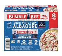 Bumble Bee Solid White Albacore Tuna in Water 5 oz Can (Pack of 8) - Wild Caught Tuna - 29g Protein per Serving - Non-GMO Project Verified Gluten Free Kosher - Great for Tuna Salad & Recipes