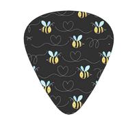 Bumble Bees 12-Pack Guitar Picks Set – Unique Single-Sided Printed Picks With Abs Material For Acoustic, Electric Guitars & Ukuleles