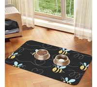 Bumble Bees Durable Pet Absorbent Tablecloth Non-Slip Dining Pad For Dog Cat Food Water Bowls Feeder Mat
