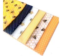 Bumble Bees Fabric Bundle 100% Cotton 6 Piece Fat Quarter Pack 50 x 55cm