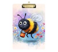 Bumble Bees Flowers Fashion clipboard Transparent for Football Softball Coaching Size 9 x 12 Gold