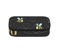 Bumble Bees Pencil Case Large Capacity Pen Bag Office Stationery Bag Cosmetic Bag with Compartments for Girls Boys and A