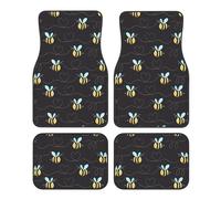 Bumble Bees Print Car Floor Mat Four-Piece Set â€“ Durable & Stylish Automotive Floor Rugs â€“ Interior Car Accessories