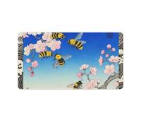 Bumble Bees Print Desk Mat with Stitched Edges, Rubber Mouse Mat for Keyboard Mats Non-Slip Waterproof Desk Pad Office Supplies Large Gaming Mouse Pad for Home Work