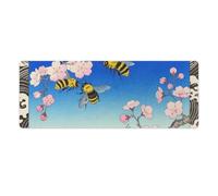 Bumble Bees Print Desk Mat with Stitched Edges, Rubber Mouse Mat for Keyboard Mats Non-Slip Waterproof Desk Pad Office Supplies Large Gaming Mouse Pad for Home Work