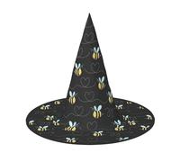Bumble Bees print Halloween Witch and Wizard Hat Witch Costume for Theme Decoration Halloween Party