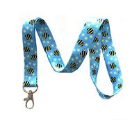Bumble Bees Print Lanyard Key Chain Id Badge Holder