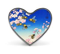 Bumble Bees Print Lapel Pin Cute Custom Button Pin Personalized Heart Brooch Aluminum Alloy Brooch Pins Fashion Exquisite Badge Pins for Hat Bag Suit Tie Wedding Accessories