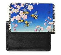Bumble Bees Print Passport Holder Premium PU Leather Passport Cover Portable Travel Passport Protector Case Unisex Travel Essentials Document Organizer for Vacation Business Trips