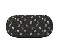 Bumble Bees print Pencil case, makeup bag, sturdy storage bag, fit for office or travel essential accessories, Black, One Size, Portability, Black, One Size, Portability