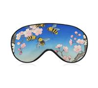 Bumble Bees Print Sleep Mask for Women Men, Breathable Soft Sleeping Mask Adjustable Eye Cover Light Blocking Eye Masks for Travel, Home, Office, Nap, Flights